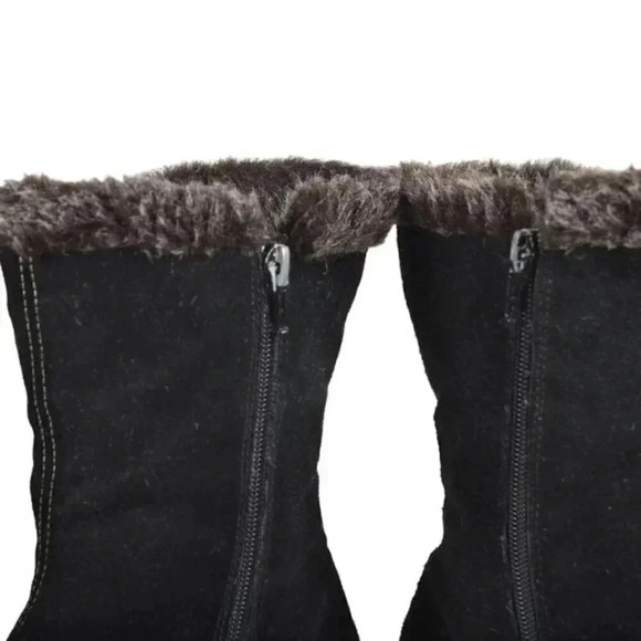 Rieker Suede Winter  Ankle Boots Lined Genuine Leather Black Size 38 - Picture 6 of 12